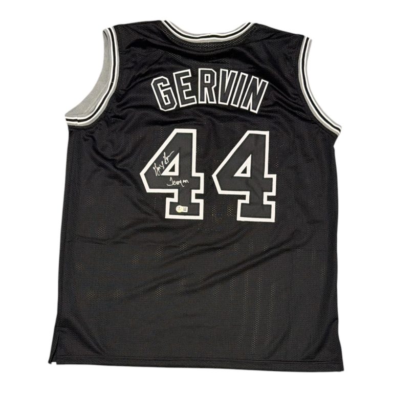 George Gervin Signed San Antonio Spurs Custom Jersey w/ Iceman Beckett W BAS COA