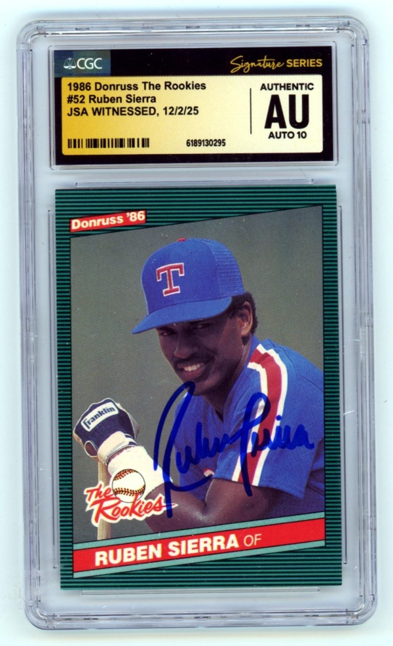 Ruben Sierra 1986 Donruss #52 Signed Rookie RC JSA CGC Authentic 10 Auto Rangers