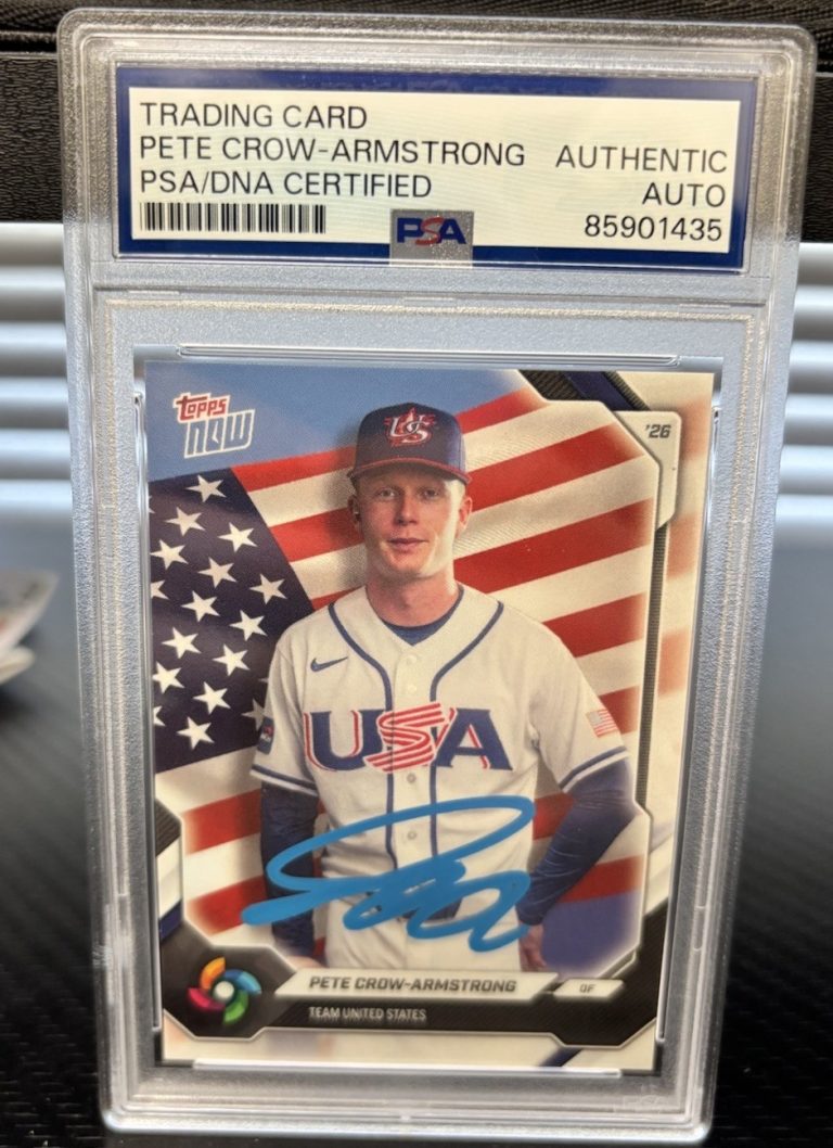 2026 Topps Now World Baseball Classic Pete Crow Armstrong Auto PSA Authentic Cub