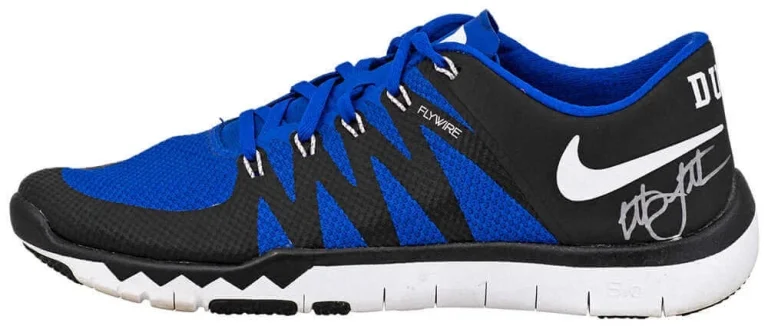 Christian Laettner Signed Duke Nike Flywire Black & Blue Shoe Right Foot -SS COA