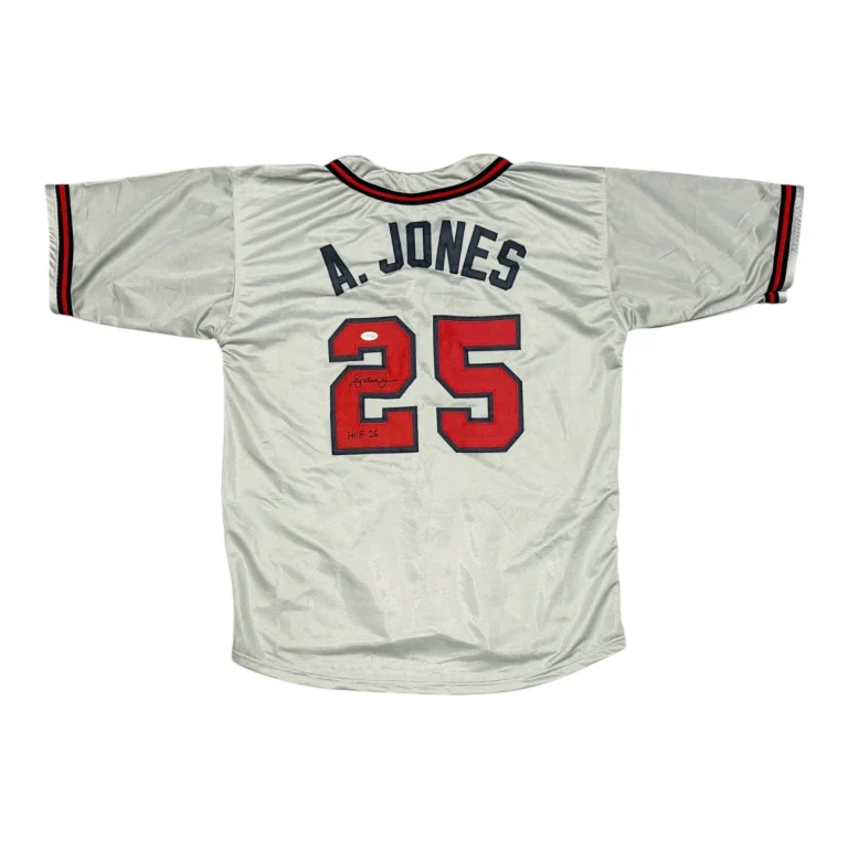 Andruw Jones Signed Autographed Atlanta Braves Custom Jersey w/ HOF 26 JSA COA