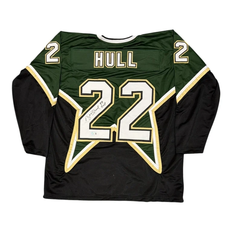Brett Hull Signed Dallas Stars Custom Jersey w/ 99 Cup Beckett Witness BAS COA