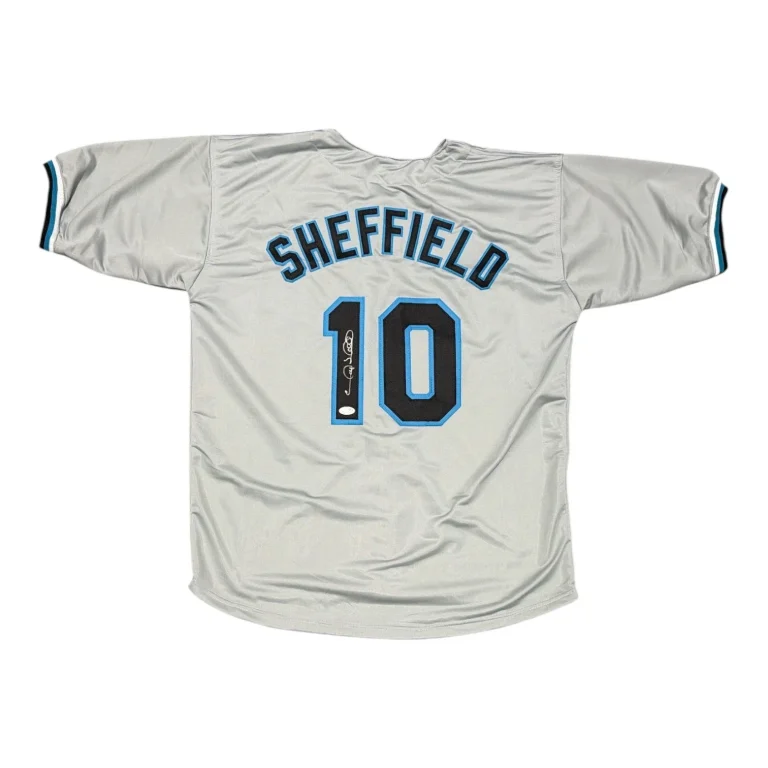 Gary Sheffield Signed Autographed Florida Marlins Custom Jersey JSA Witness COA