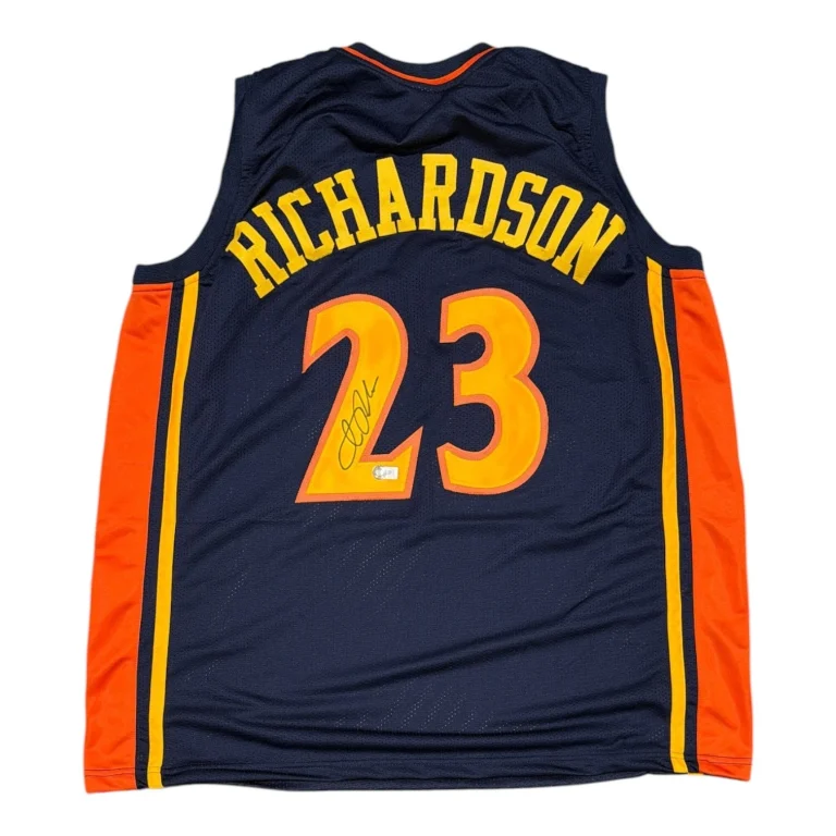 Jason Richardson Signed  Golden State Warriors Custom Jersey Beckett Wit BAS COA