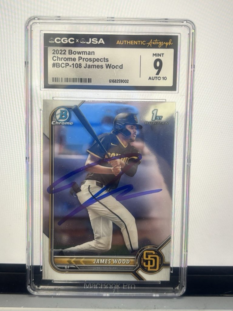 2022 Bowman Chrome Prospects #BCP-108 James Wood AUTO CGC 9 Auto 10 Nationals