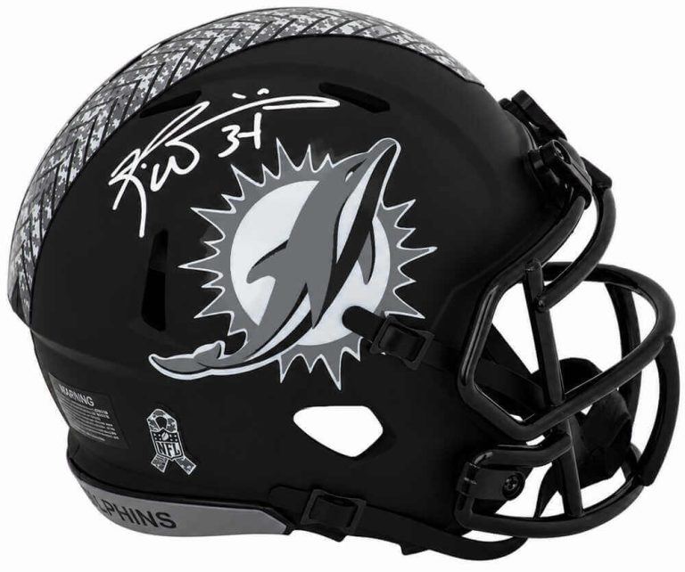 Ricky Williams Signed Dolphins 2026 Salute Riddell Speed Mini Helmet - (SS COA)