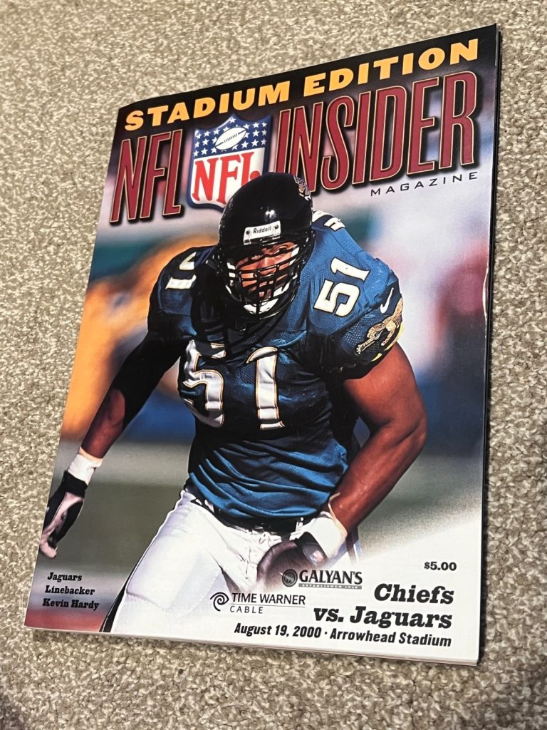 FOOTBALL PROGRAM KANSAS CITY CHIEFS JACKSONVILLE JAGUARS 8/19 2000