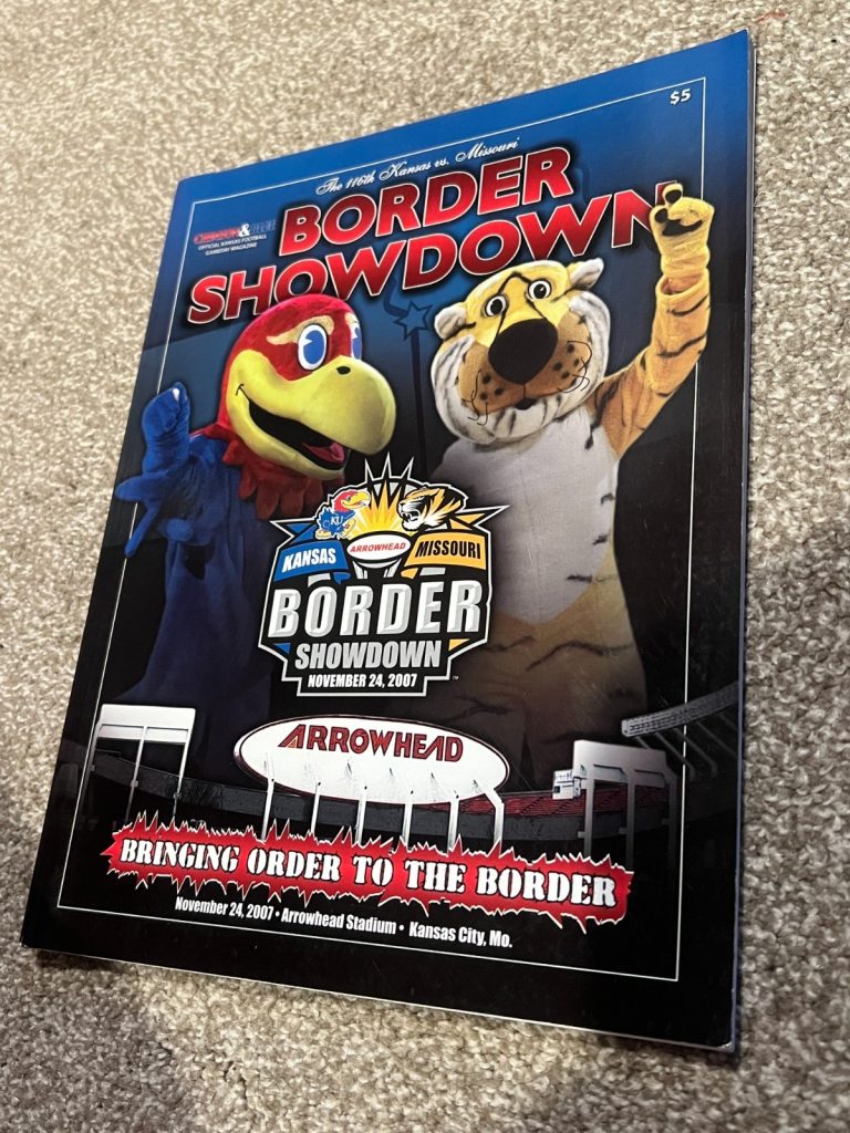 FOOTBALL PROGRAM KANSAS KU JAYHAWKS MIZZOU MU TIGERS 11/24 2007 BORDER SHOWDOWN
