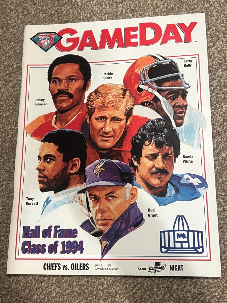FOOTBALL PROGRAM KANSAS CITY CHIEFS HOUSTON OILERS 7/31 1994 HOF COVER