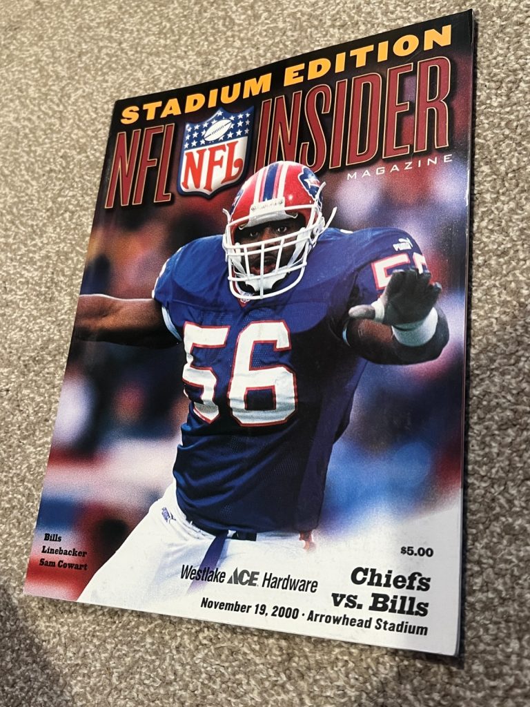 FOOTBALL PROGRAM KANSAS CITY CHIEFS BUFFALO BILLS 11/19 2000