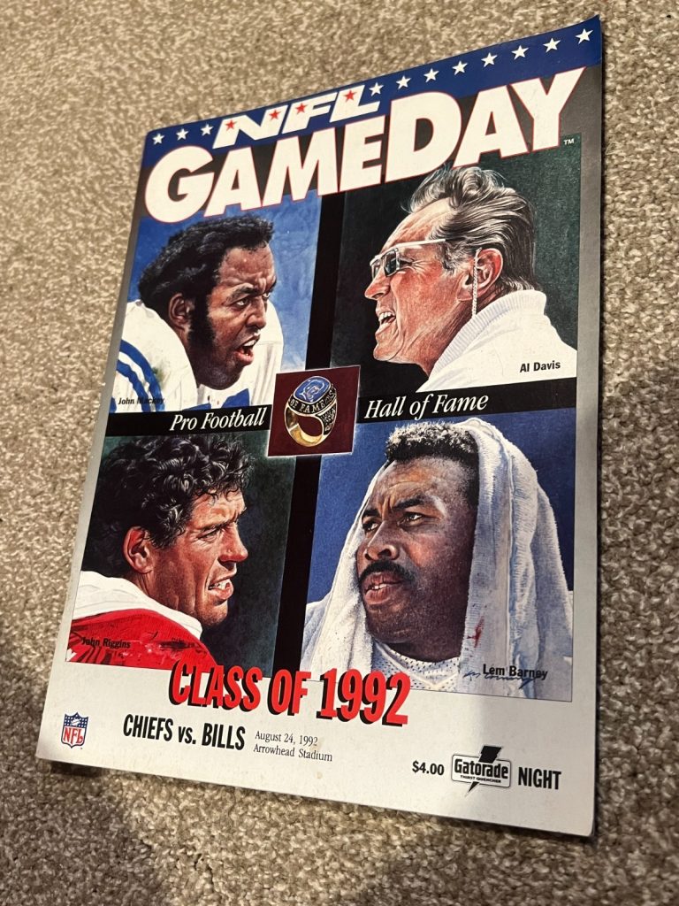 FOOTBALL PROGRAM KANSAS CITY CHIEFS BUFFALO BILLS 8/24 1992
