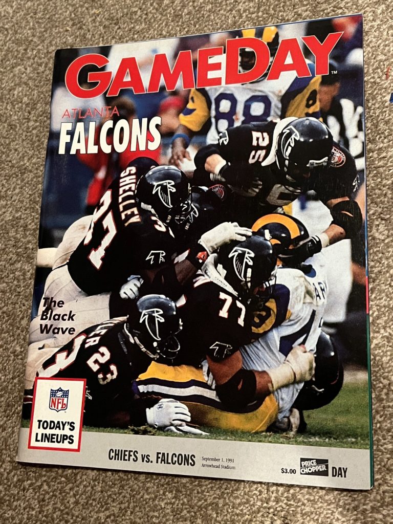 FOOTBALL PROGRAM KANSAS CITY CHIEFS ATLANTA FALCONS 9/1 1991 