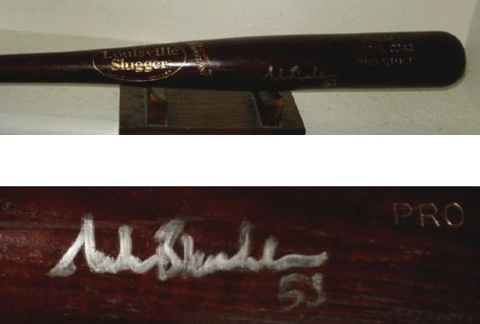 NICK BLACKBURN AUTOGRAPHED BAT (TWINS) W/ PROOF! - Spring Training Used Bat!
