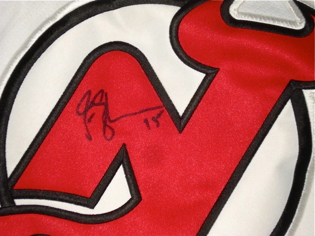 JAMIE LANGENBRUNNER AUTOGRAPHED JERSEY (DEVILS) PROOF!