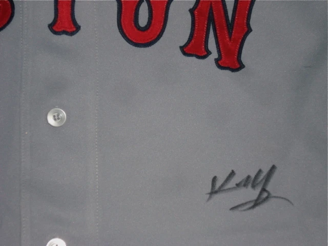KEVIN YOUKILIS AUTOGRAPHED JERSEY (RED SOX) W/ PROOF!