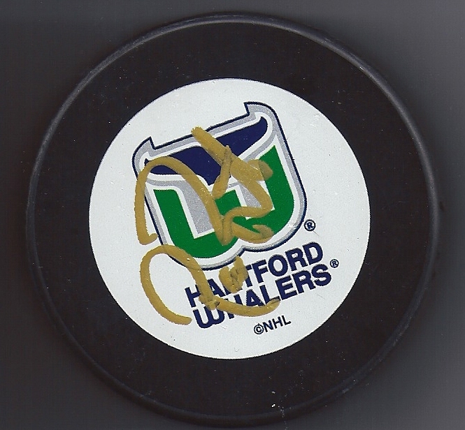 Paul FENTON Signed HARTFORD WHALERS Puck