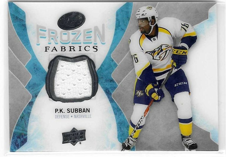 P.K. Subban 2016/17 Upper Deck Frozen Fabrics Card #FF-PS