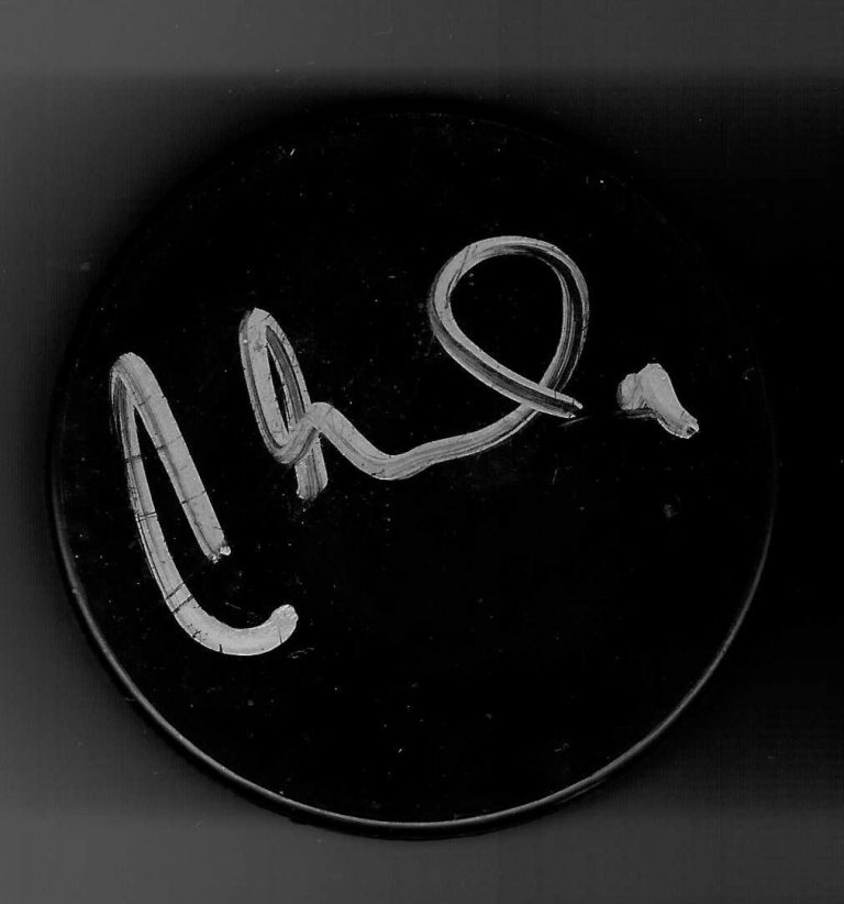 Milan Michalek Signed Blank Puck Sharks Senators Maple Leafs