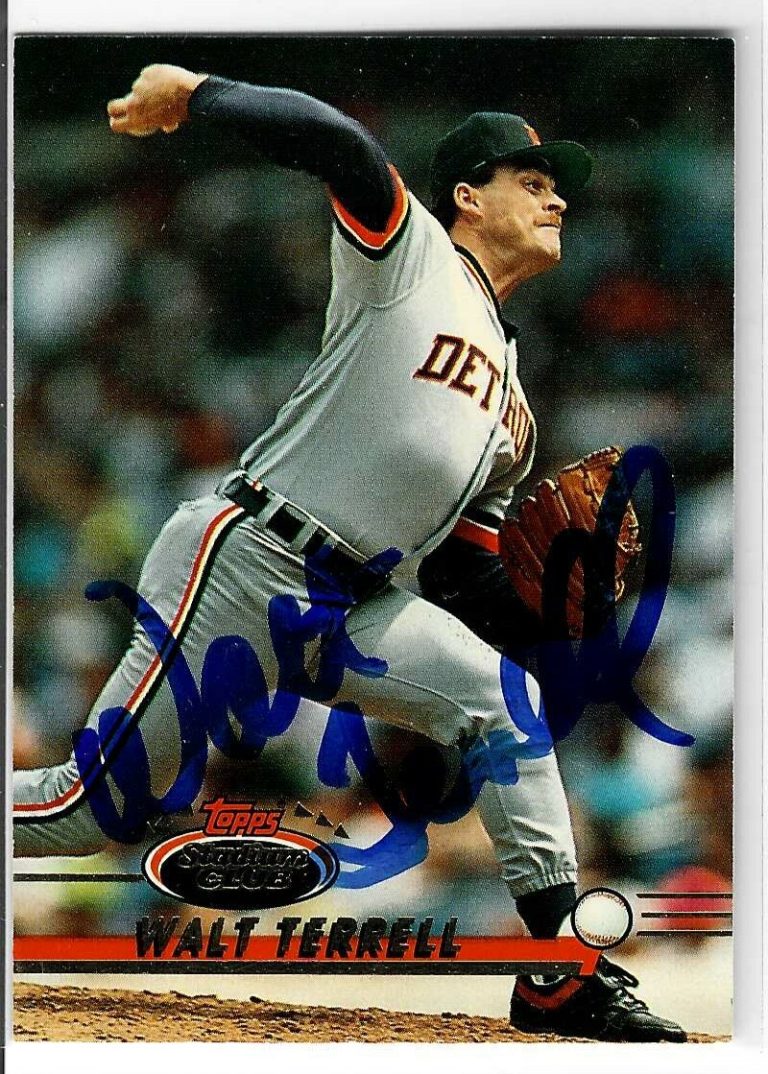 Walt Terrell Signed 1993 Topps Stadium Club Card #223 Detroit Tigers