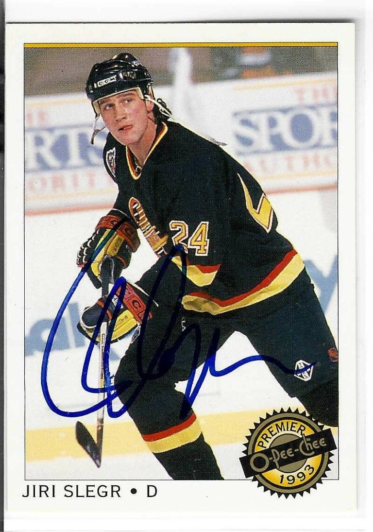 Jiri Slegr Signed 1992/93 O-Pee-Chee Premier Card #54