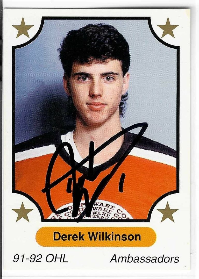 Derek Wilkinson Signed 1991/92 OHL Detroit Compuware Ambassadors Card #48