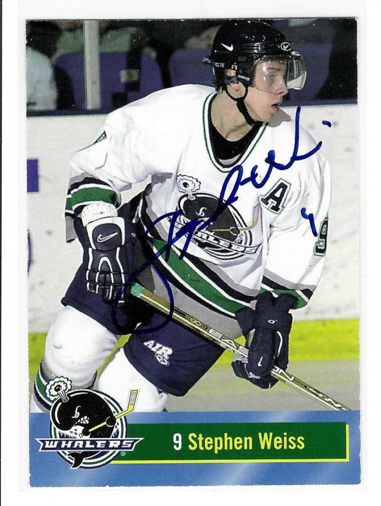 Stephen Weiss Signed 2001/02 Plymouth Whalers Team Issued Card