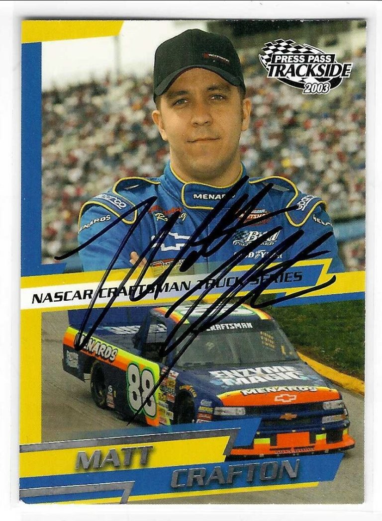 Matt Crafton Signed 2003 Press Pass Trackside Card #46 NASCAR