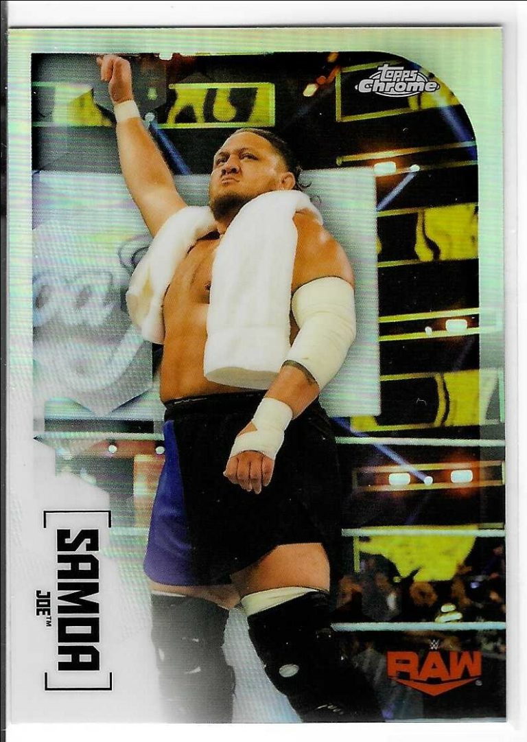 Samoa Joe 2020 Topps Chrome WWE Image Variation Refractor Card IV-21