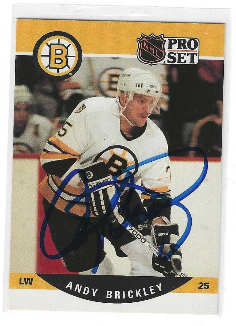 Andy Brickley Signed 1990/91 Pro Set Card #406