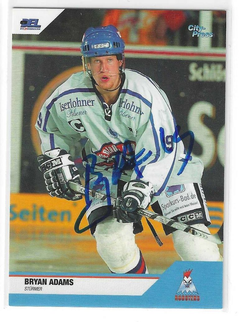 Bryan Adams Signed 2005/06 City Press Premier Card #19