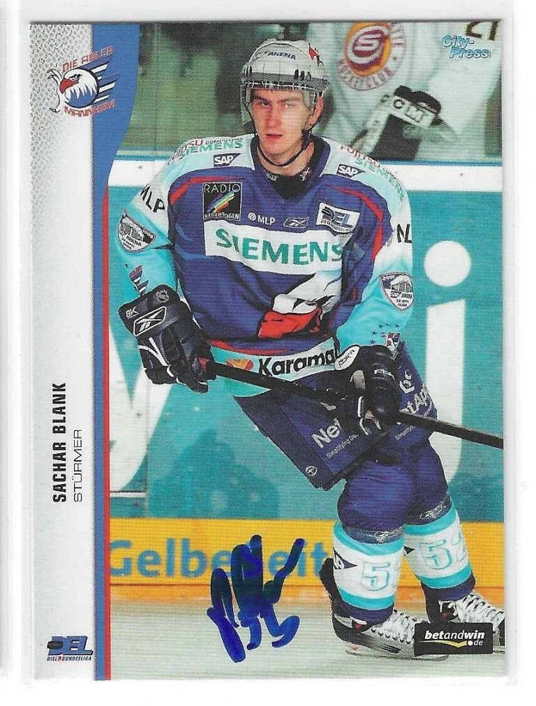 Sachar Blank Signed 2005/06 City Press Premier Card #52