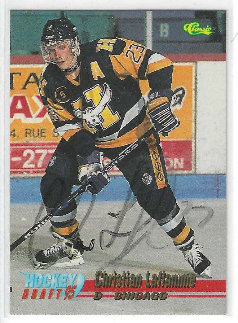 Christian Laflamme Signed 1995/96 Classic Drafts Card #40 Chicago Blackhawks