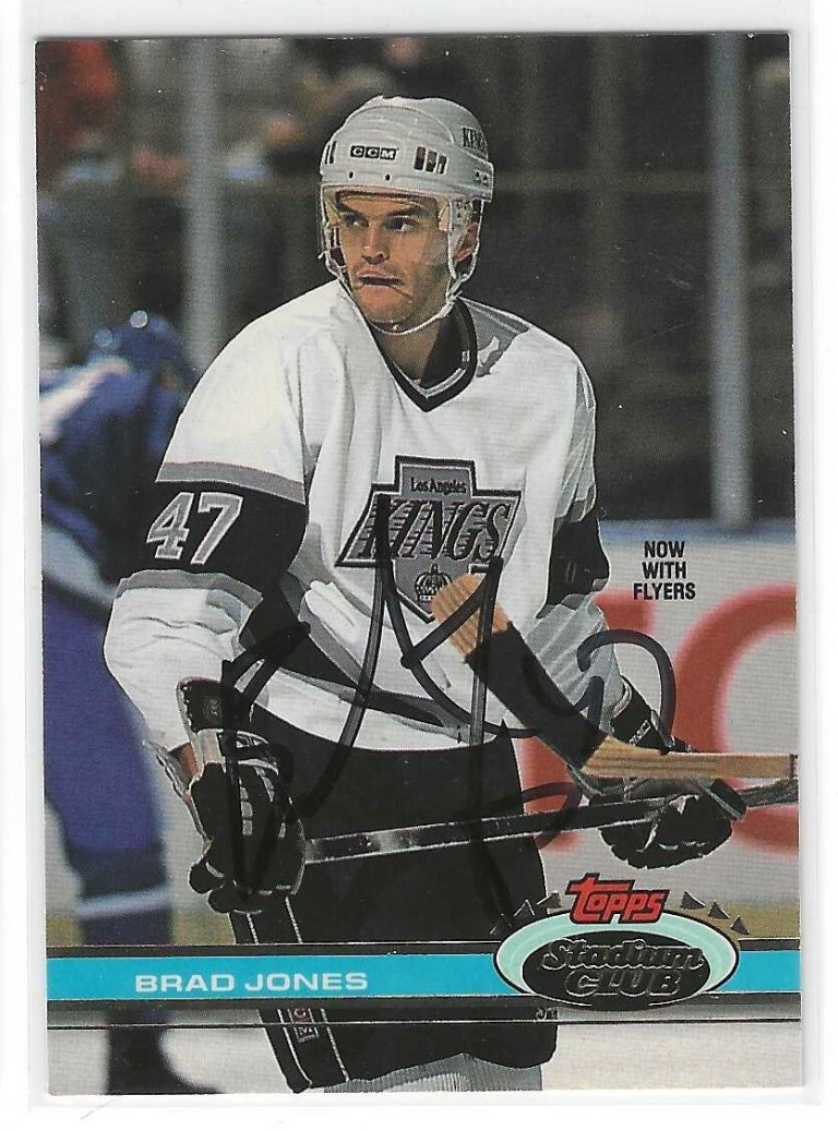 Brad Jones Signed 1991/92 Topps Stadium Club Card #368 Philadelphia Flyers