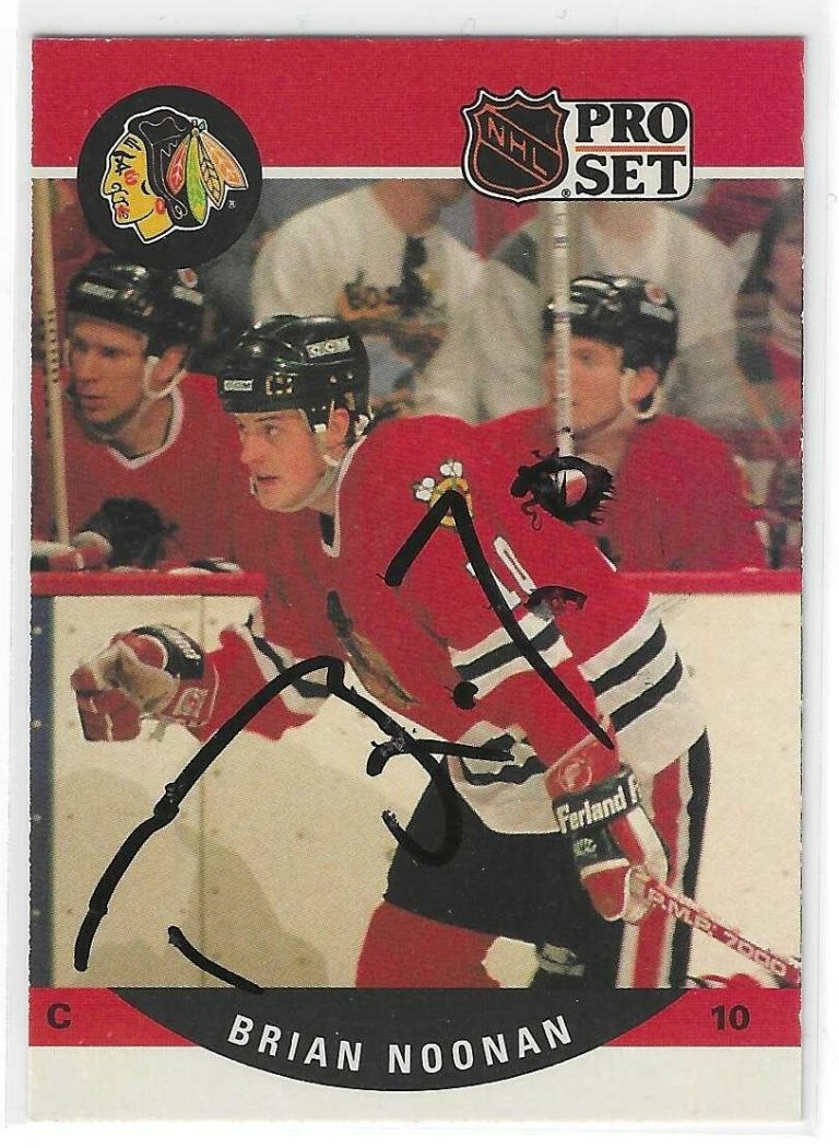 Brian Noonan Signed 1990/91 Pro Set Card #433 Chicago Blackhawks