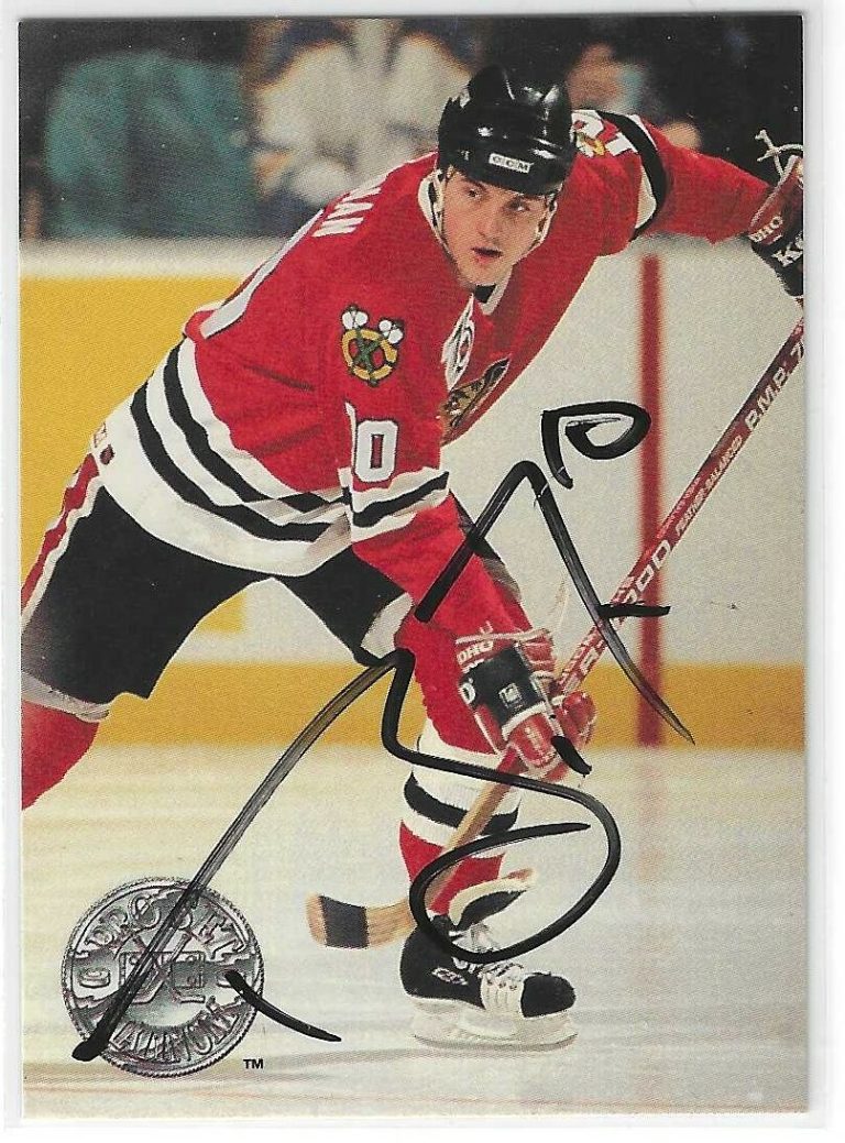 Brian Noonan Signed 1992/93 Pro Set Platinum Card #165 Chicago Blackhawks