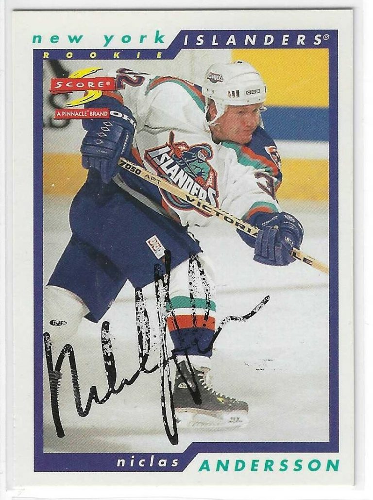 Niclas Andersson Signed 1996/97 Score Rookie Card #248 New York Islanders