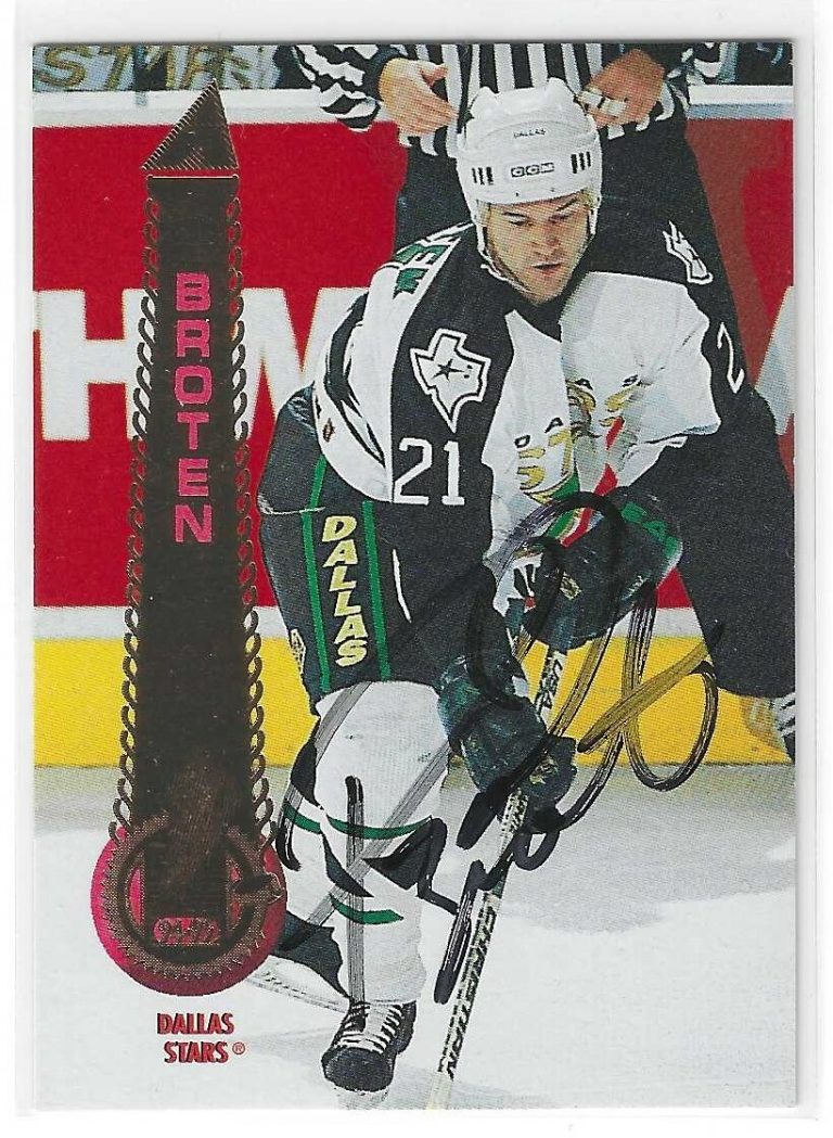 Paul Brotten Signed 1994/95 Pinnacle Card #433 Dallas Stars