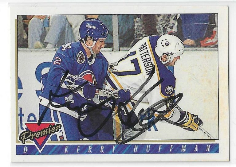 Kerry Huffman Signed 1993/94 Premier Card #43 Quebec Nordiques