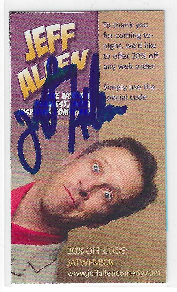 Comedian Jeff Allen Signed Promo Card  Happy Wife, Happy Life