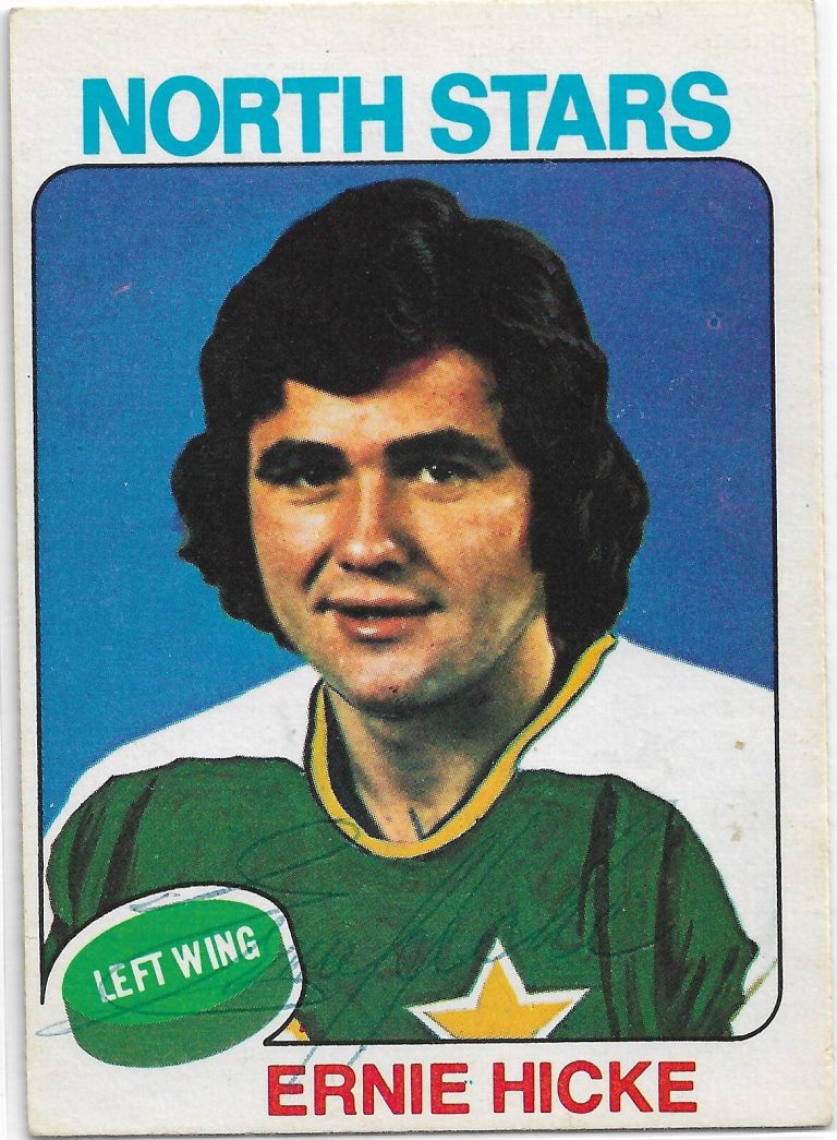 Ernie Hicke Signed 1975-76 O-Pee-Chee Card #71 Minnesota North Stars