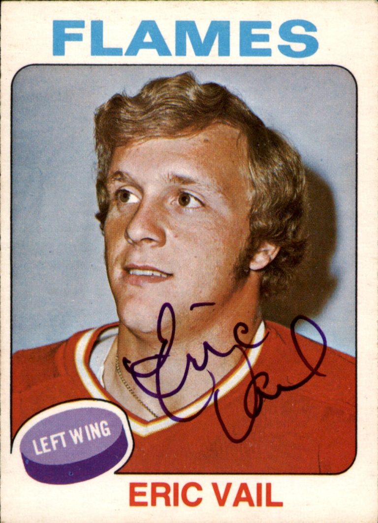 Eric Vail Signed 1975-76 O-Pee-Chee Card #135 Atlanta Flames