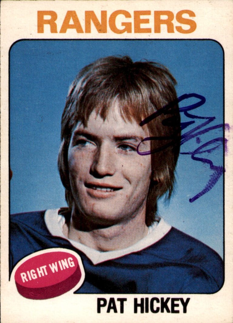 Pat Hickey Signed 1975-76 O-Pee-Chee Card #345 New York Rangers