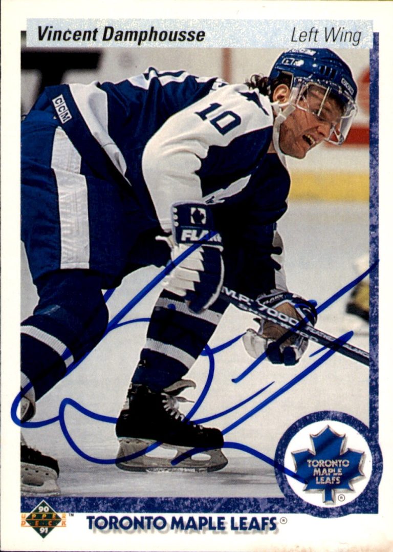Vincent Damphousse Signed 1990-91 Upper Deck Card #224 Toronto Maple Leafs