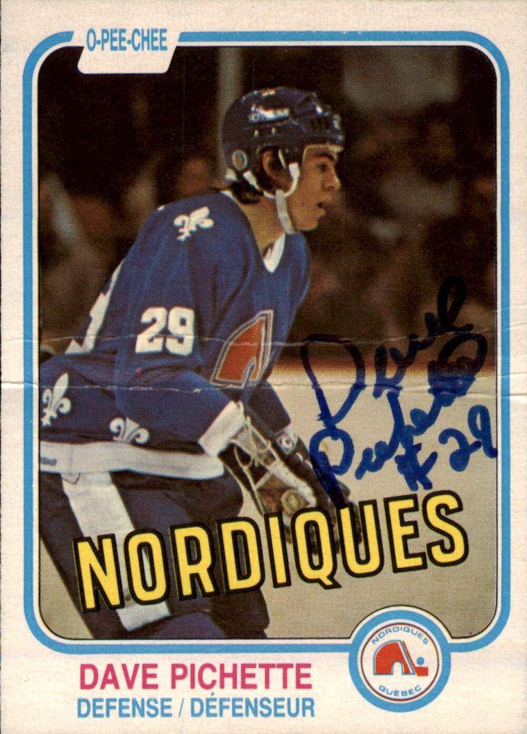 Dave Pichette Signed 1981-82 O-Pee-Chee Rookie Card #280 Quebec Nordiques