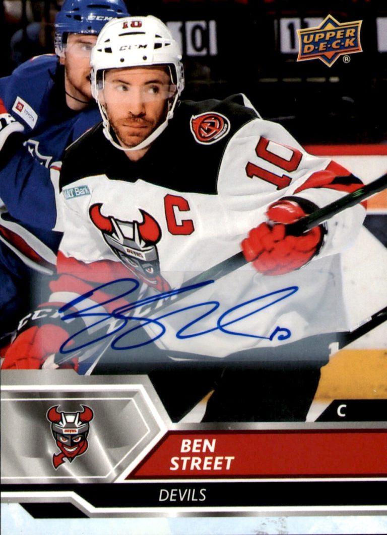 Ben Street 2019-20 Upper Deck AHL Auto Card #30 Binghamton Devils