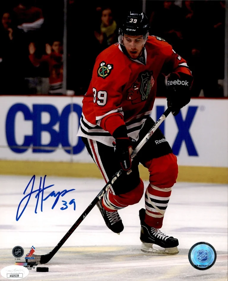 Jimmy Hayes Signed Chicago Blackhawks Photofile 8x10 Photo JSA COA