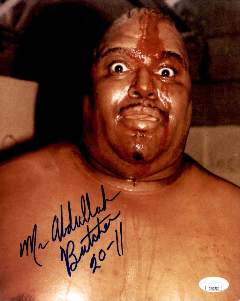 Abdullah The Butcher Signed & Inscribed WWF 8x10 Photo WWE NWA WCW JSA COA