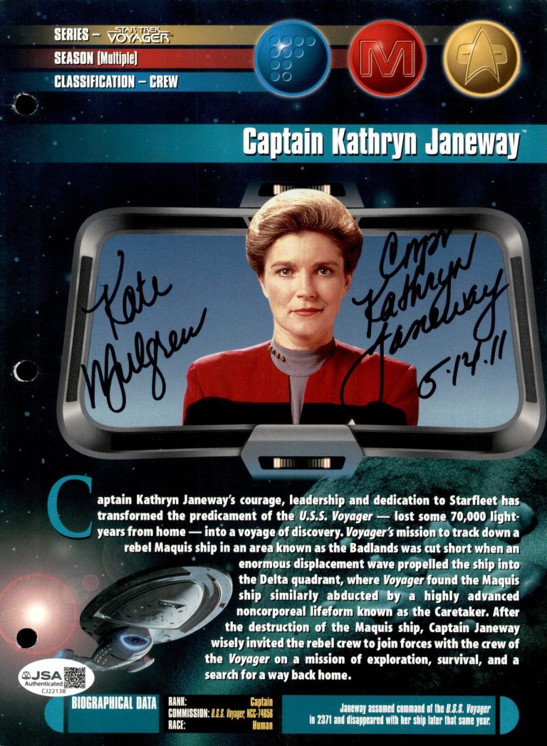 Kate Mulgrew Signed & Inscribed Star Trek Universe 7.5x10 Photo #1 JSA COA