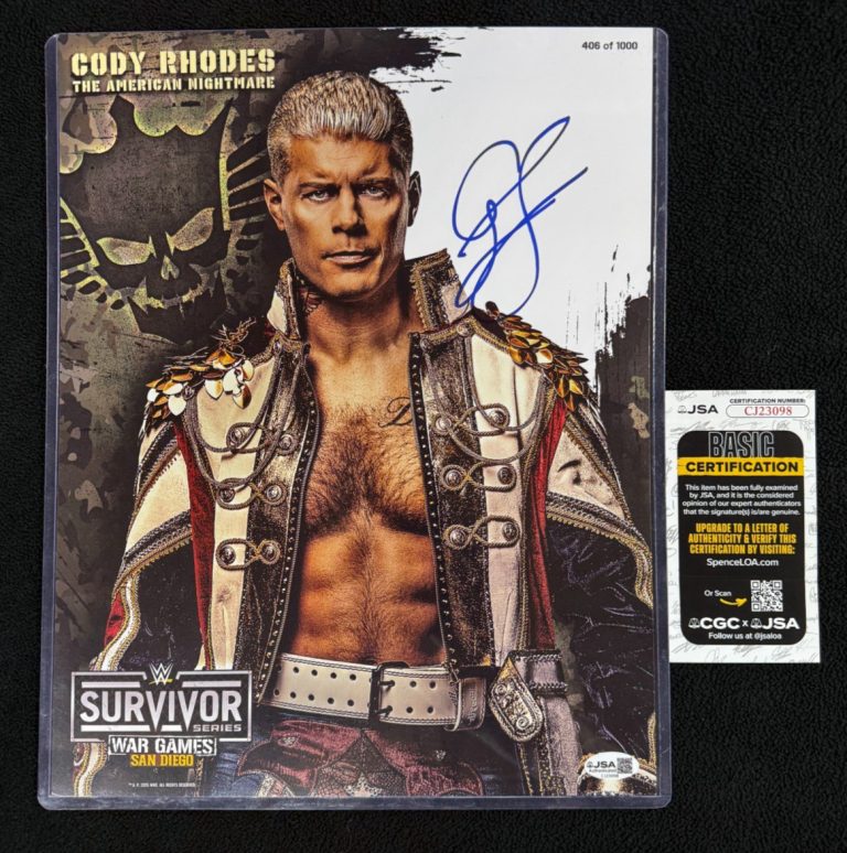 Cody Rhodes Signed WWE Survivor Series Limited Edition 11x14 Photo JSA COA