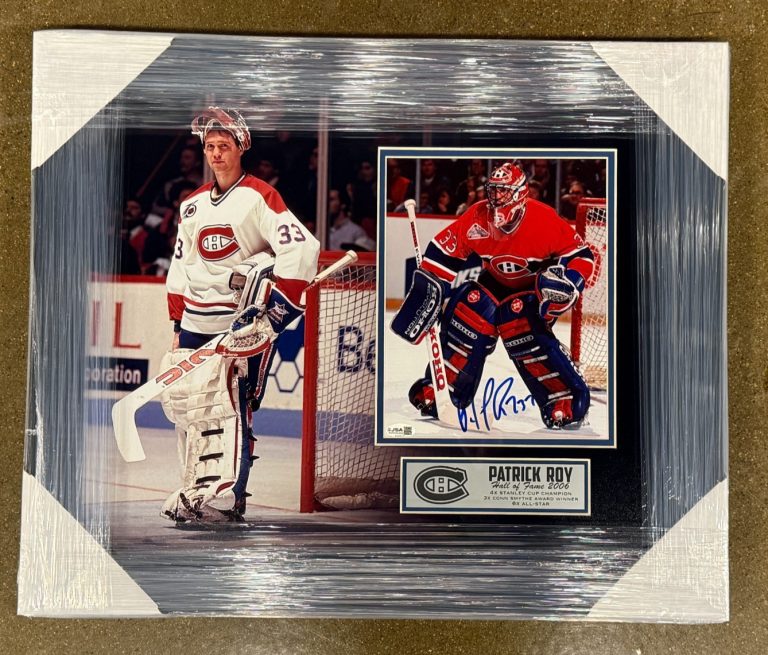 Patrick Roy Signed Montreal Canadiens Framed 8x10 Photo Showcase JSA COA